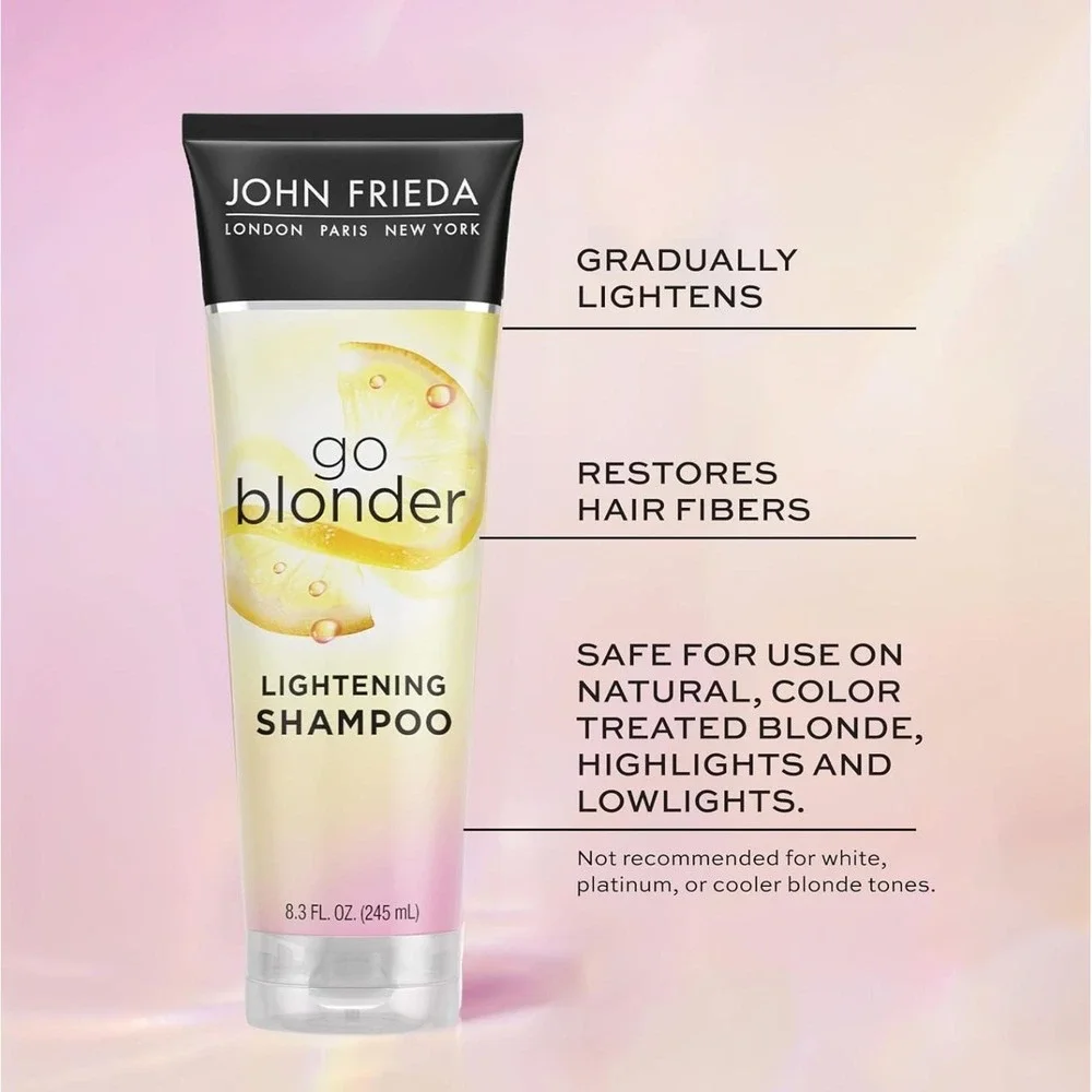 3 John Frieda Go Blonder Lightening SHAMPOO Lightens For Natural Looking 10 OZ